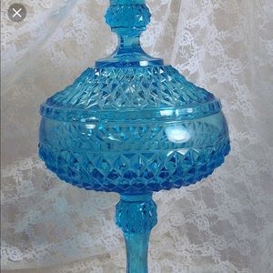 Vintage depression glass candy dish